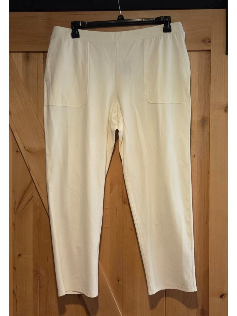 New! J.Jill Fit Patch Pocket Slim Pants Cypress Cream Size L 36x26"